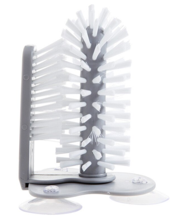 Perie dubla pentru spalare pahare si recipiente, interior/exterior cu 3 ventuze